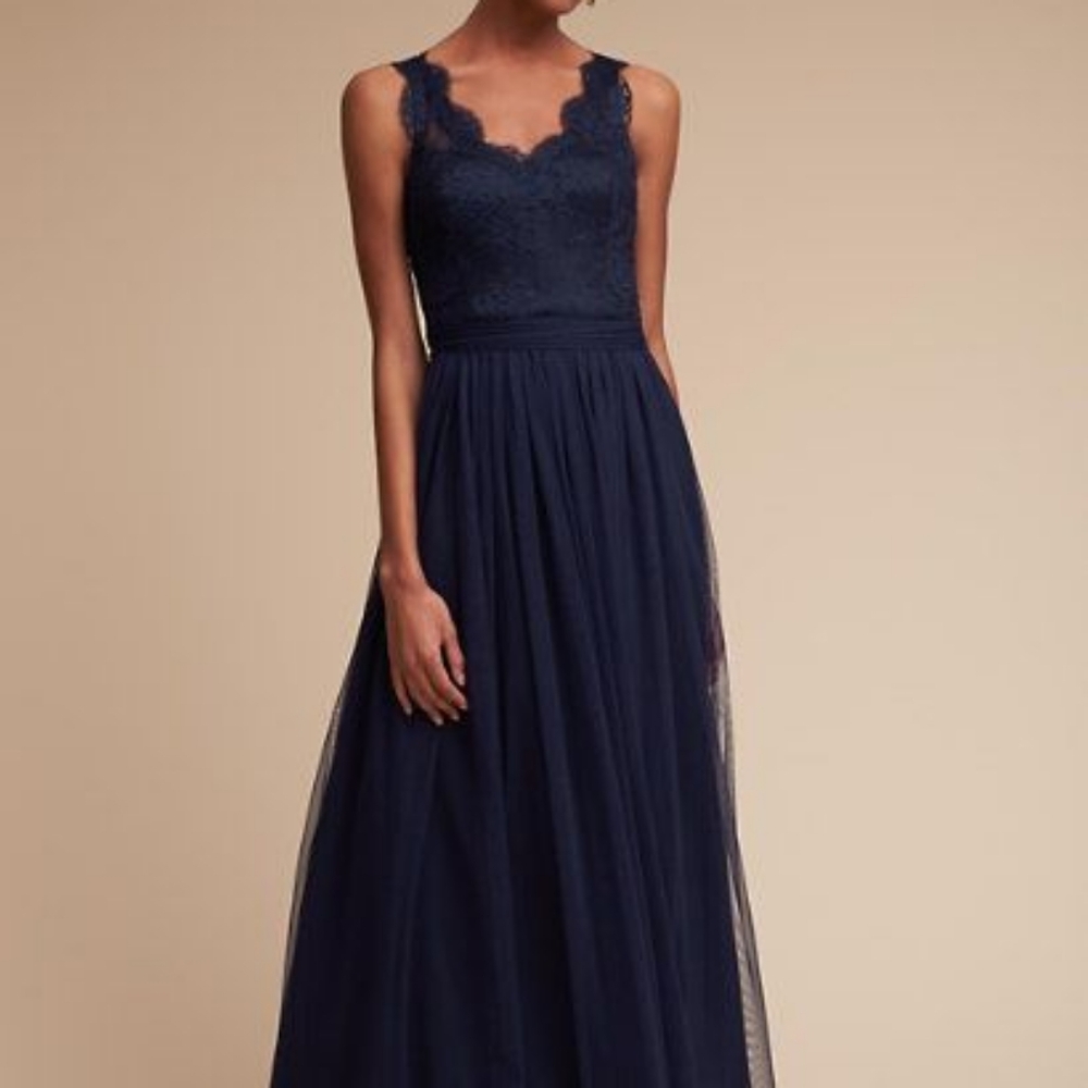 Hitherto Navy Lace Maxi Wedding Guest Dress